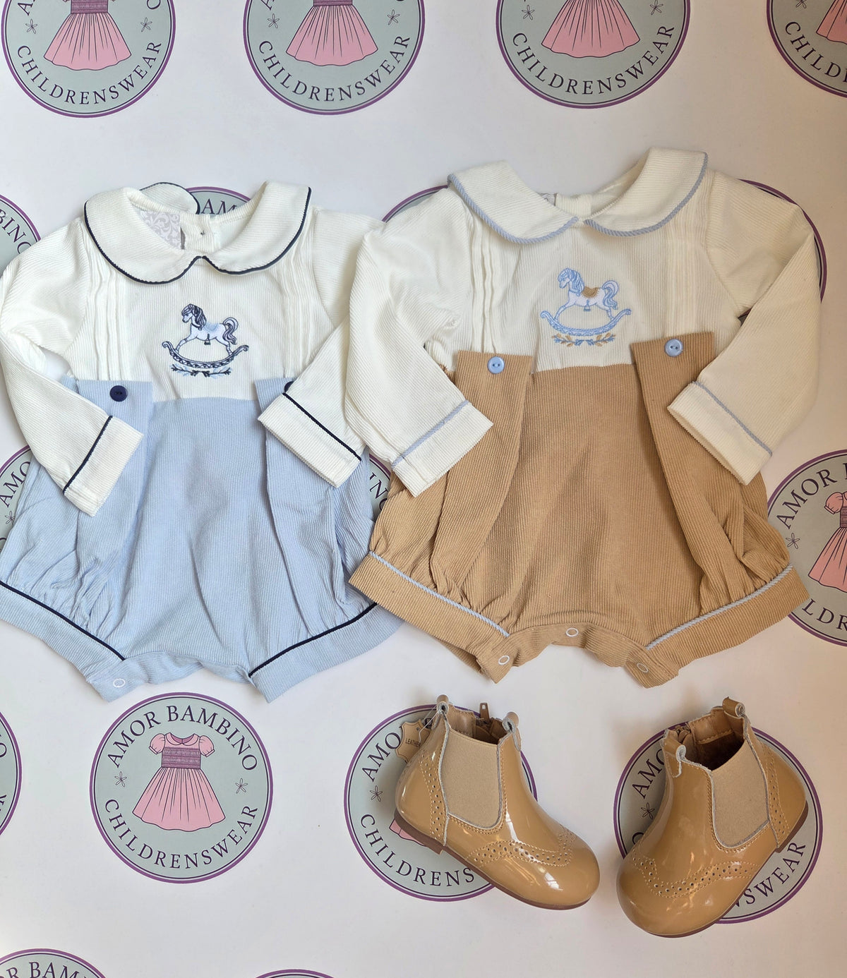Boys Camel Rocking Horse Jacket & Hat Set