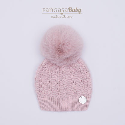Pangasa Baby Faux Pom Cable Hat - 12 colours - Preorder