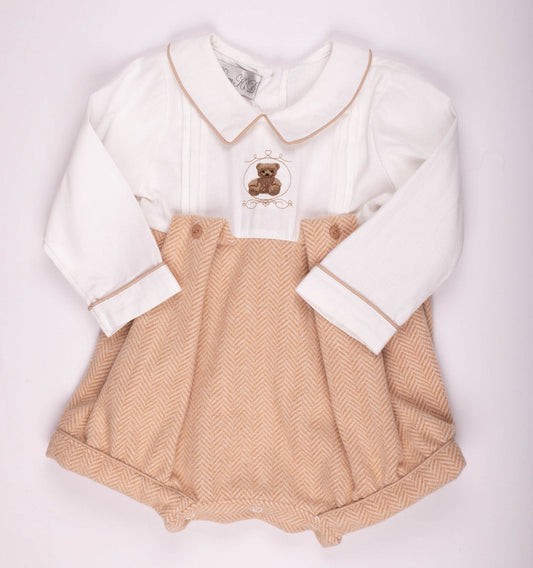 Boys Camel Teddy Romper
