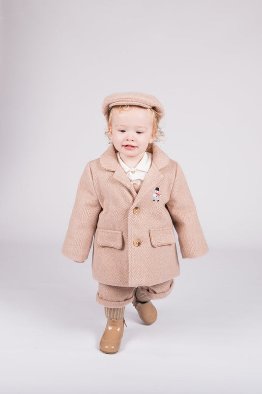 Boys Camel Soldier Jacket & Hat Set
