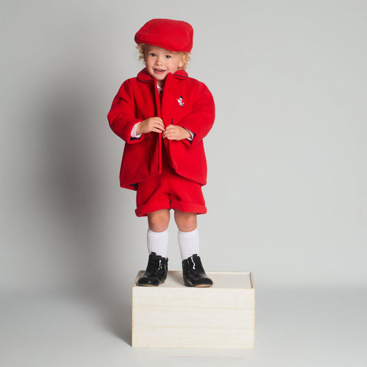 Boys Red Soldier Jacket & Hat Set