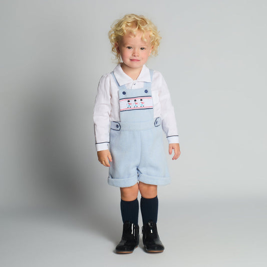 Boys Blue Soldier Dungaree & Shirt Set