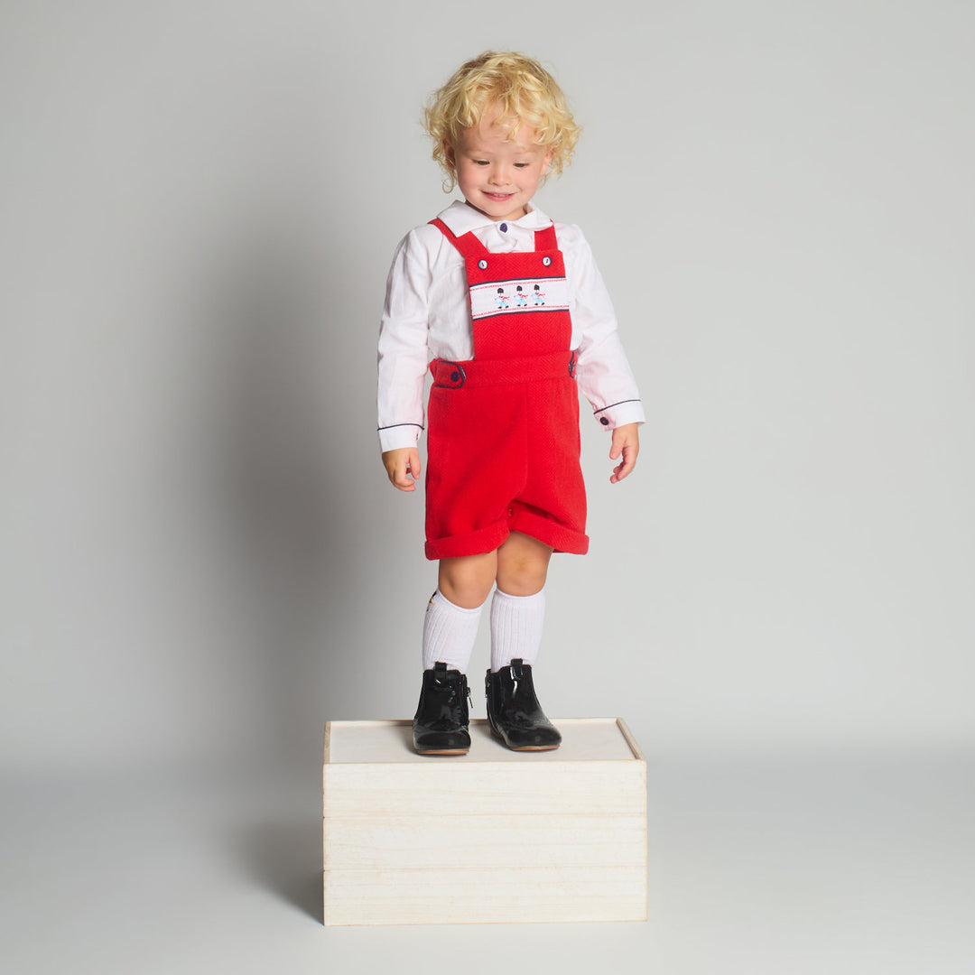 Boys Blue Soldier Dungaree & Shirt Set