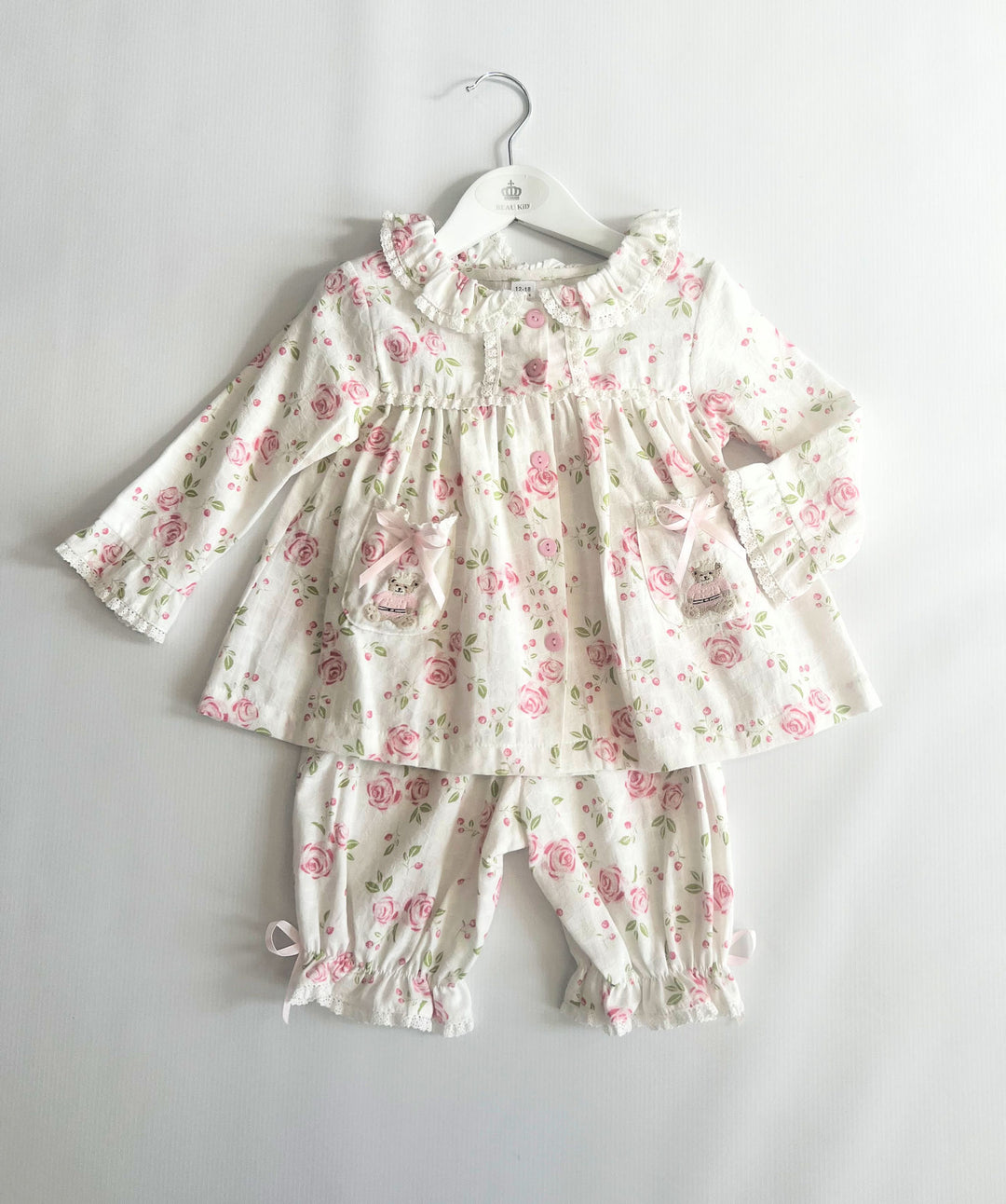 Girls Teddy Pocket Pyjama Set