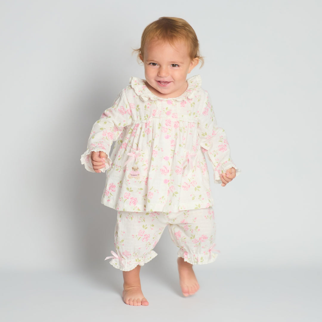Girls Teddy Pocket Pyjama Set