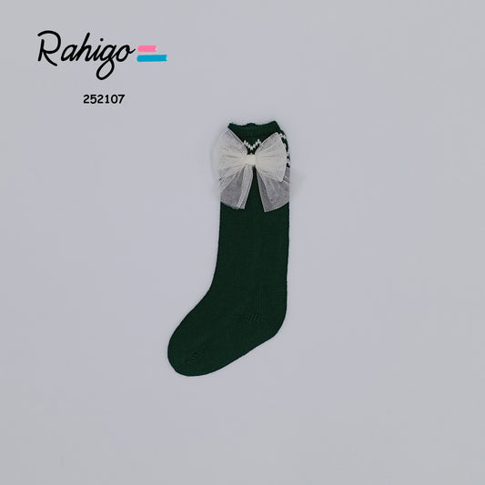 Baby Girls Rahigo Bottle Green & Cream Socks AW25