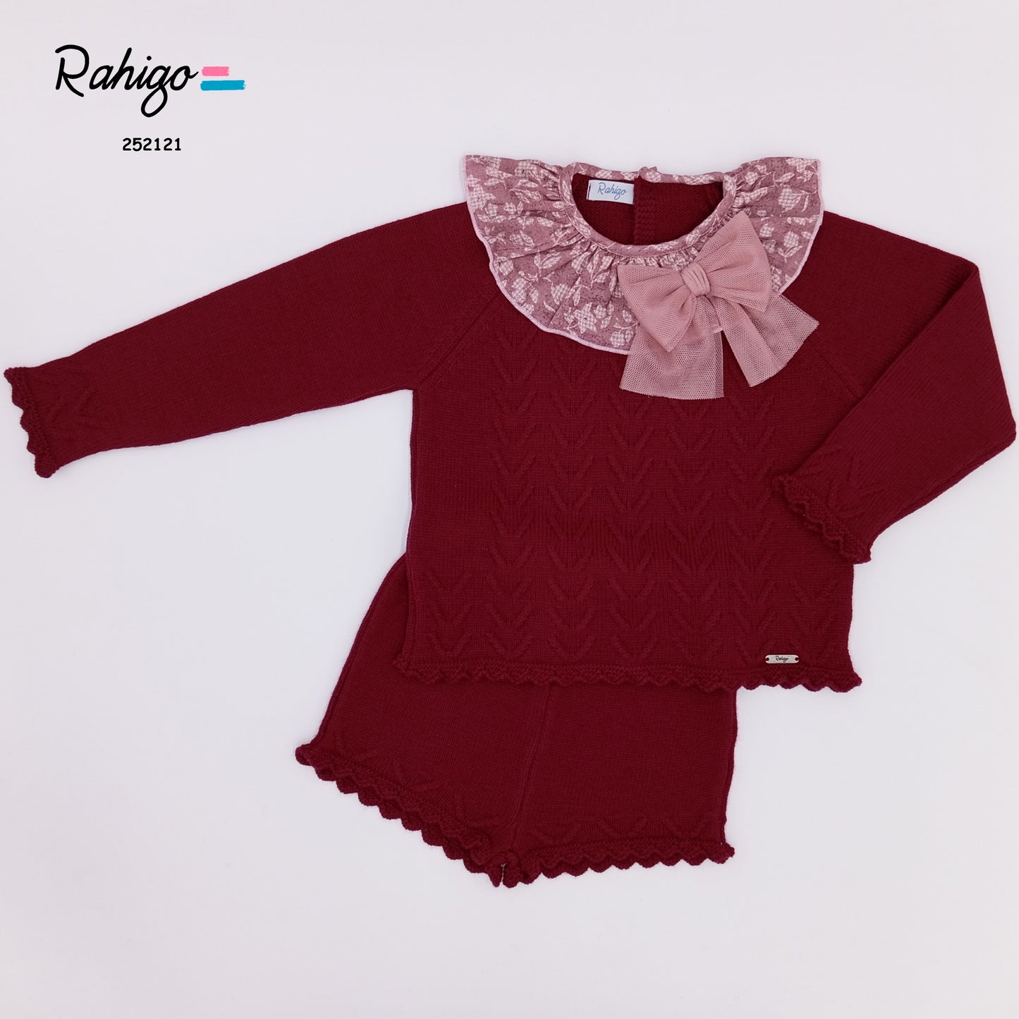 Girls Rahigo Burgandy Jumper, Shorts & Hat AW25 - In Stock