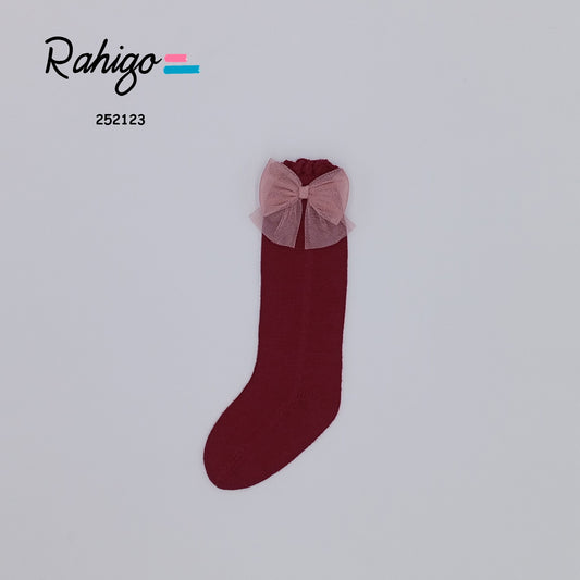 Baby Girls Rahigo Burgandy Socks AW25