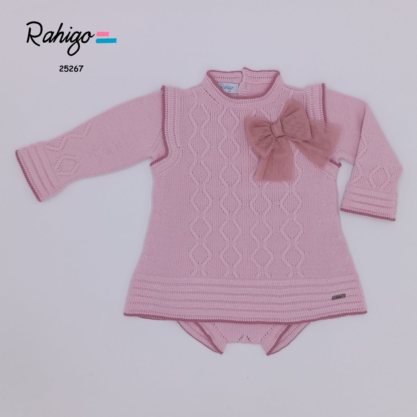Baby Girls Rahigo Dusky Pink Aline Dress with Knickers - in stock 12 months