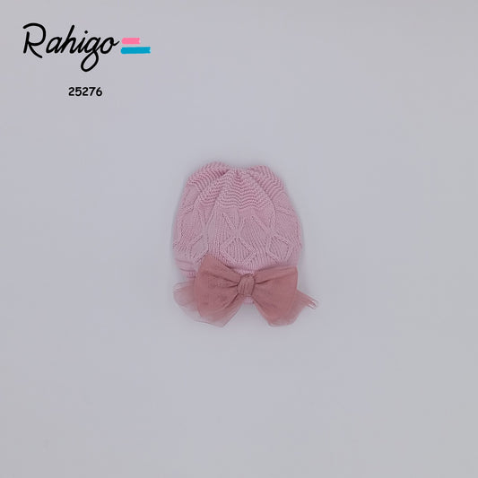 Girls Rahigo Dusky Pink Tulle Bow Beret AW25 in stock