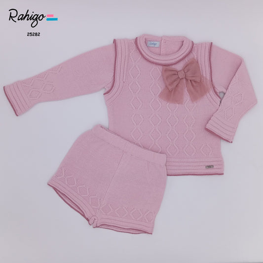 Girls Rahigo Dusky Pink 2 piece Jumper & Short Set AW25 - in stock