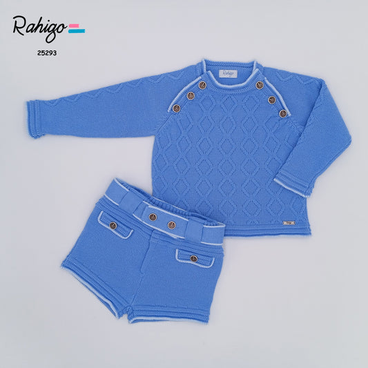 Baby Boys Rahigo Blue Jumper & Shorts Set AW25 - in stock