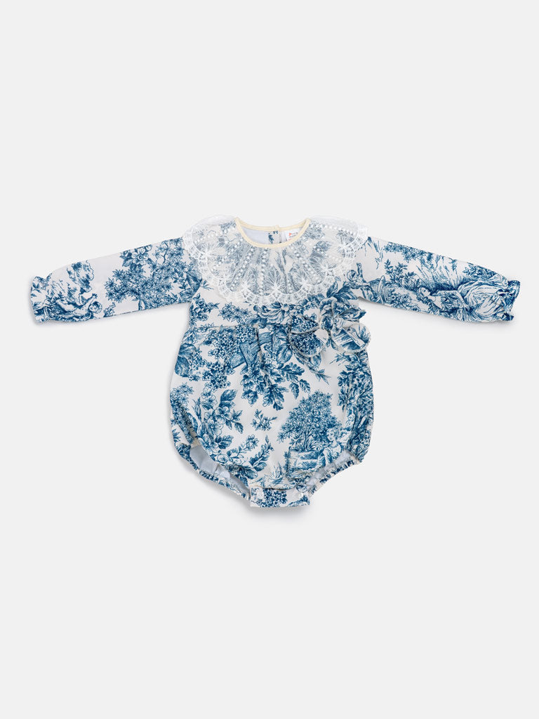 Vintage Blue Babygirls Romper
