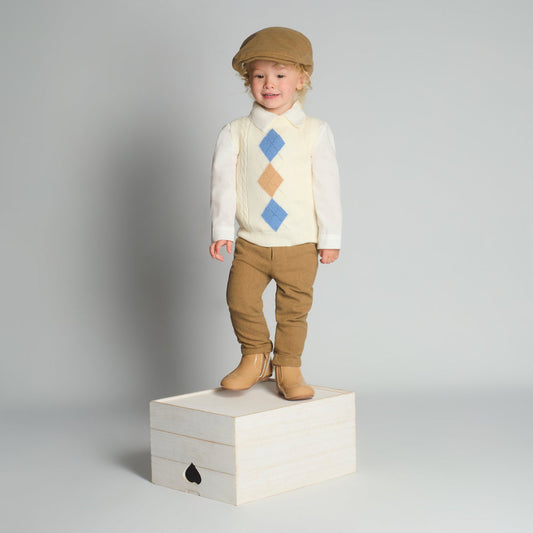 Boys Tank Top, Shirt, Trousers & Hat Set
