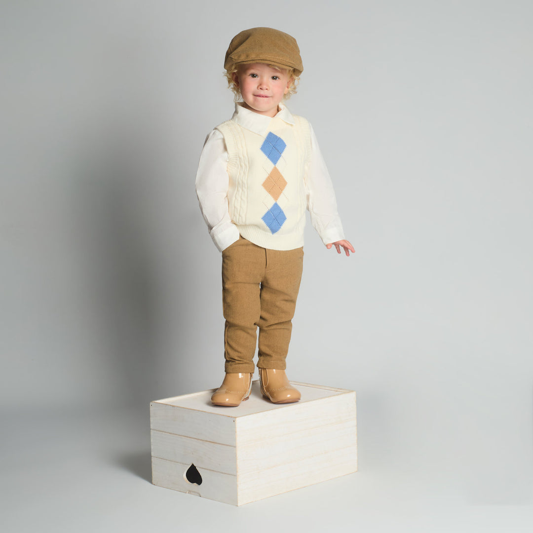 Boys Tank Top, Shirt, Trousers & Hat Set