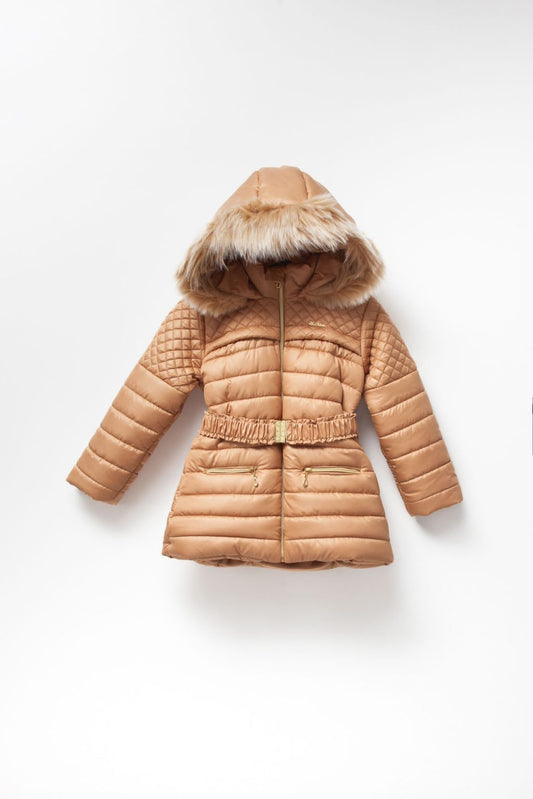 Girls Cross Stitch Champagne Coat