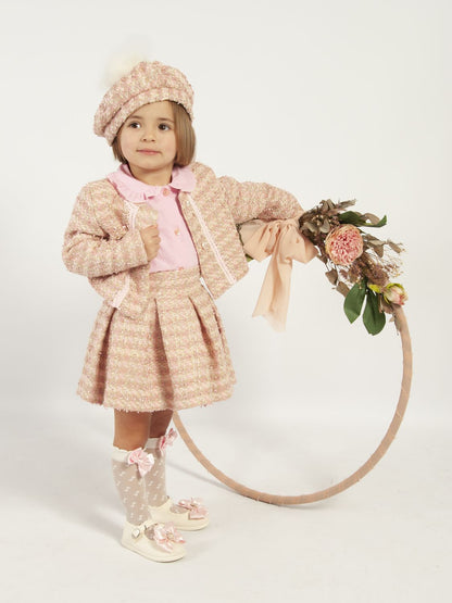 Sonata Pink Tweed Skirt - (Made to order)