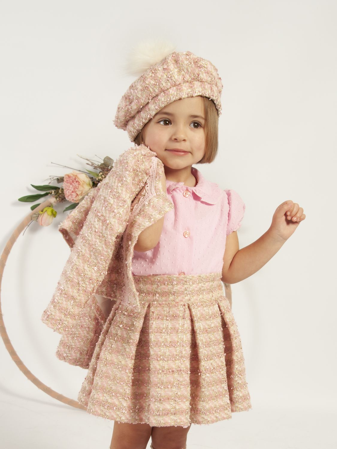 Sonata Pink Tweed Skirt - (Made to order)