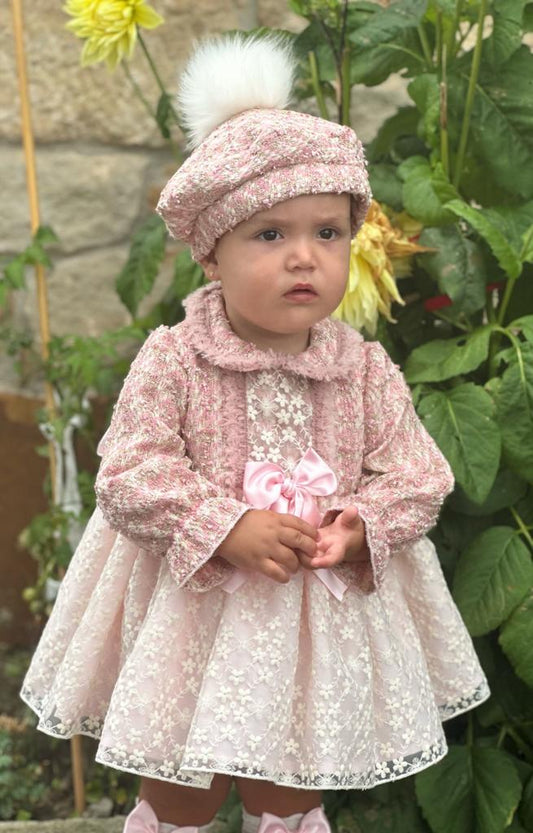 Pink Tweed Dress AW (Made to order)