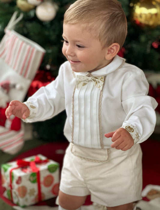 Boys Golden Christmas Short Set AW (Made to order)