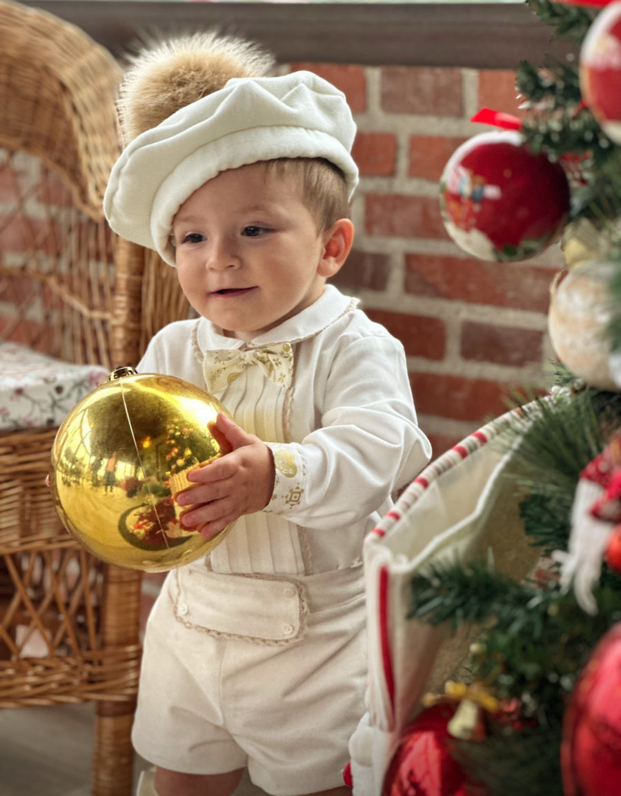 Boys Golden Christmas Short Set AW (Made to order)