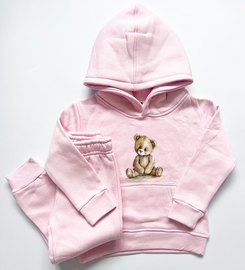 Girls Pink Teddy Bear Tracksuit 5-6years
