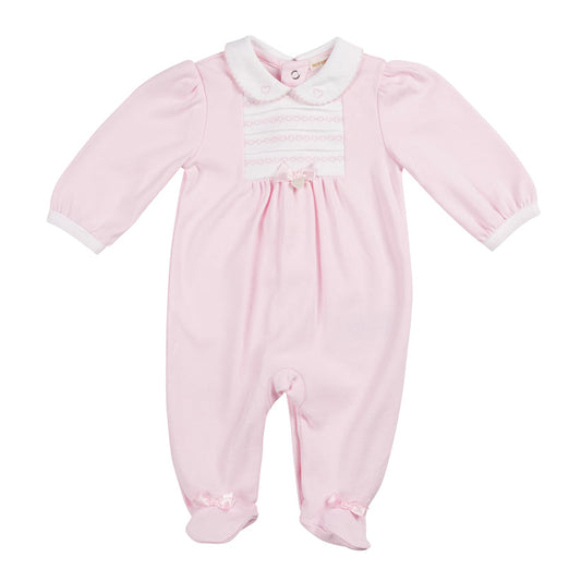 Baby Girls Pink Heart All In One Baby Grow