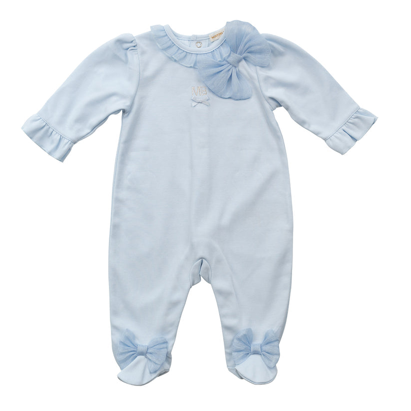 Baby Girls Blue All In One Baby Grow