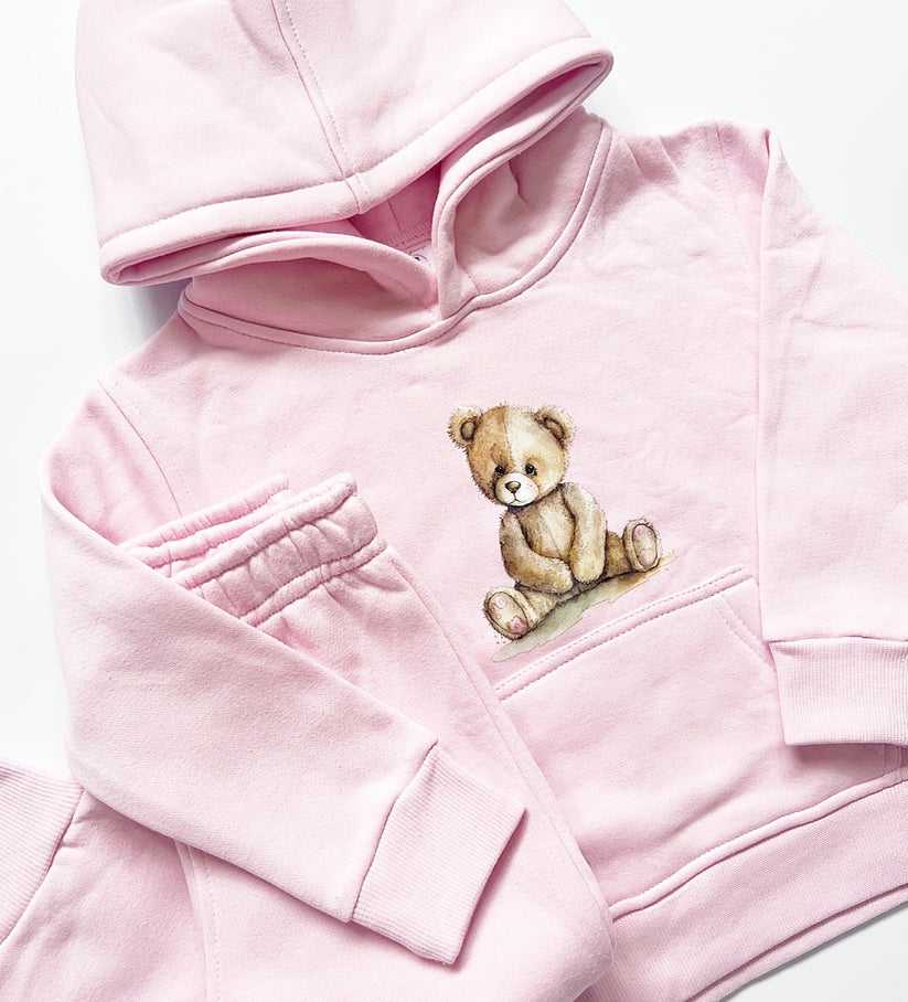 Girls Pink Teddy Bear Tracksuit 5-6years