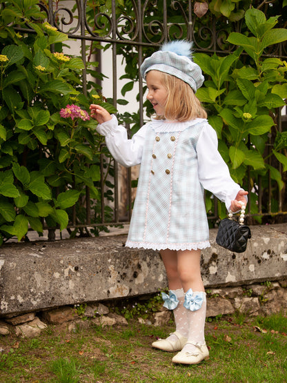 Sonata Blue Tartan A-Line Dress and Blouse - AW (Made To Order)