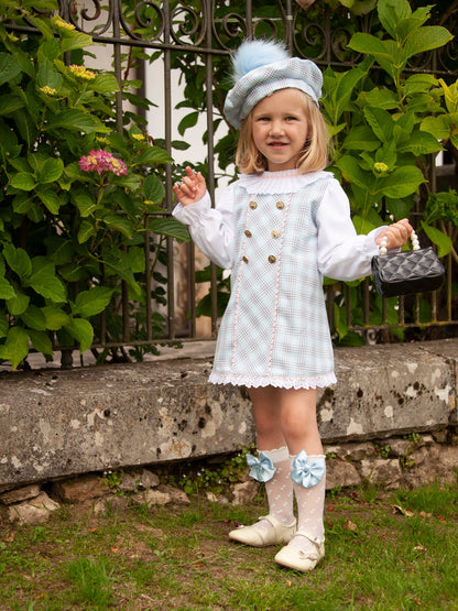 Sonata Blue Tartan A-Line Dress and Blouse - AW (Made To Order)