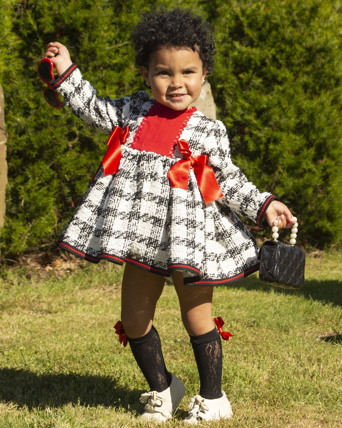 Tweed Girls Puffball Dress AW (Made to order)
