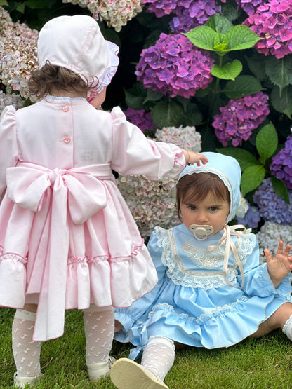 Sonata Girls Blue Handmade Classic Dress & Knickers AW (Made to order)