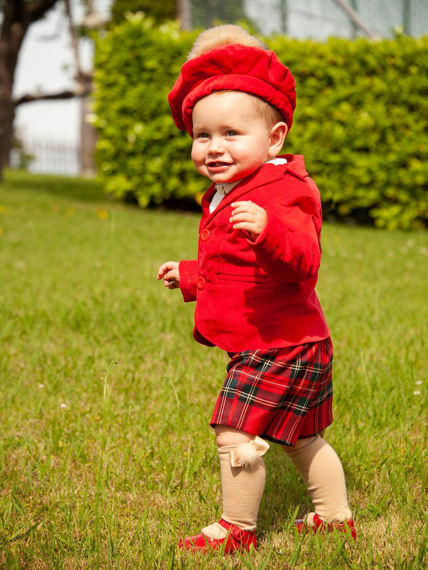 Boys Red Velvet Blazer AW (Made to order)