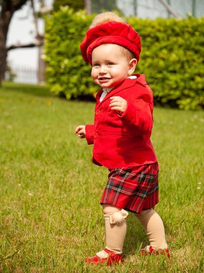 Boys Red Velvet Blazer AW (Made to order)