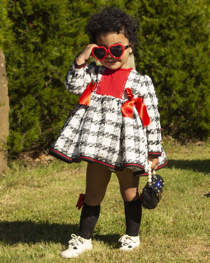 Tweed Girls Puffball Dress AW (Made to order)