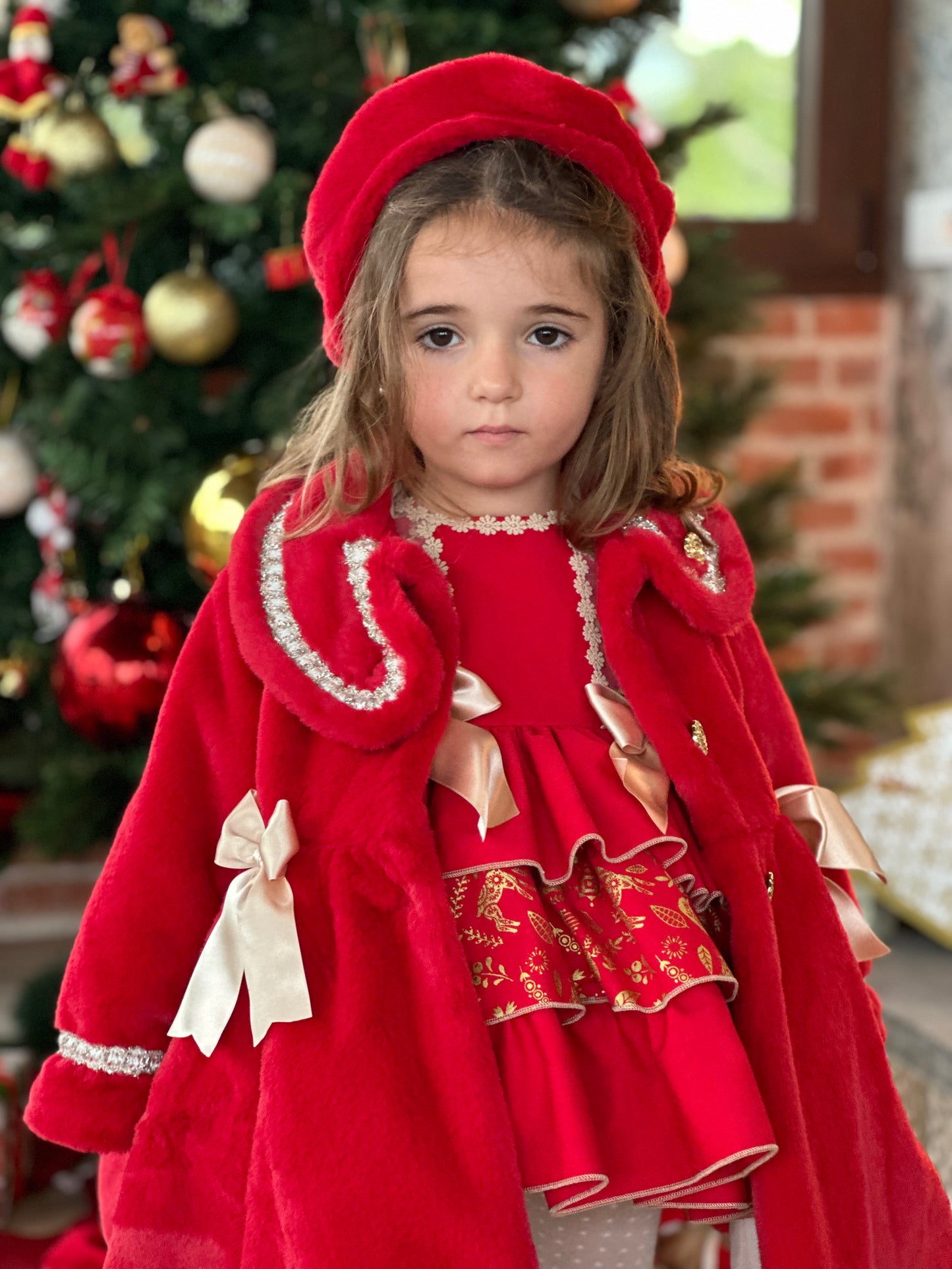 Red Handmade Soft Fur Sonata Coat AW (Made to order)