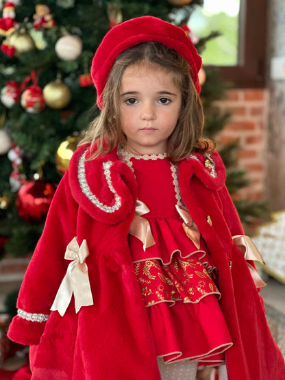 Red Handmade Soft Fur Sonata Coat AW (Made to order)