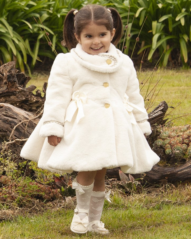Cream Handmade Soft Fur Sonata Coat AW (Made to order)