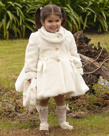 Cream Handmade Soft Fur Sonata Coat AW (Made to order)