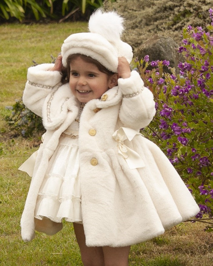 Cream Handmade Soft Fur Sonata Coat AW (Made to order)