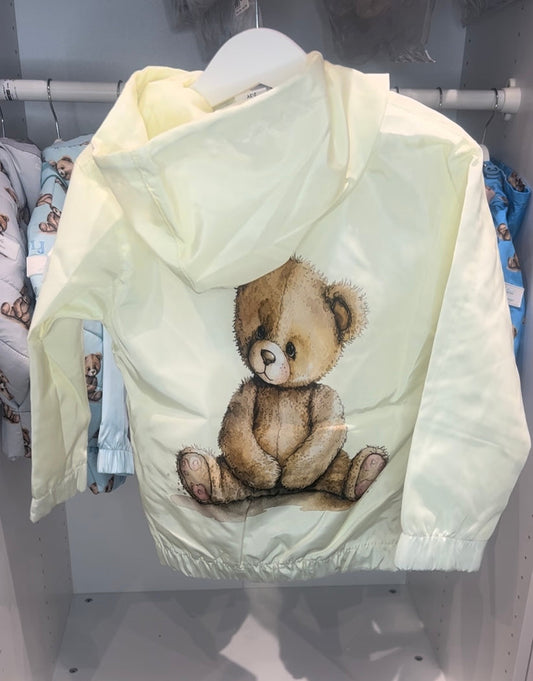 Boys Cream Teddy Bear Raincoat