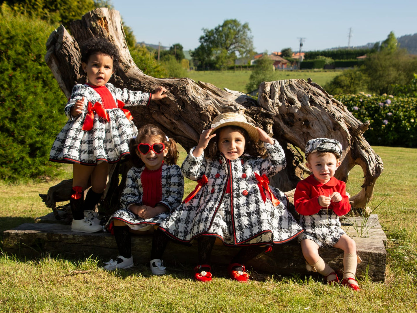 Girls Tweed Check Sonata Coat AW (Made to order)