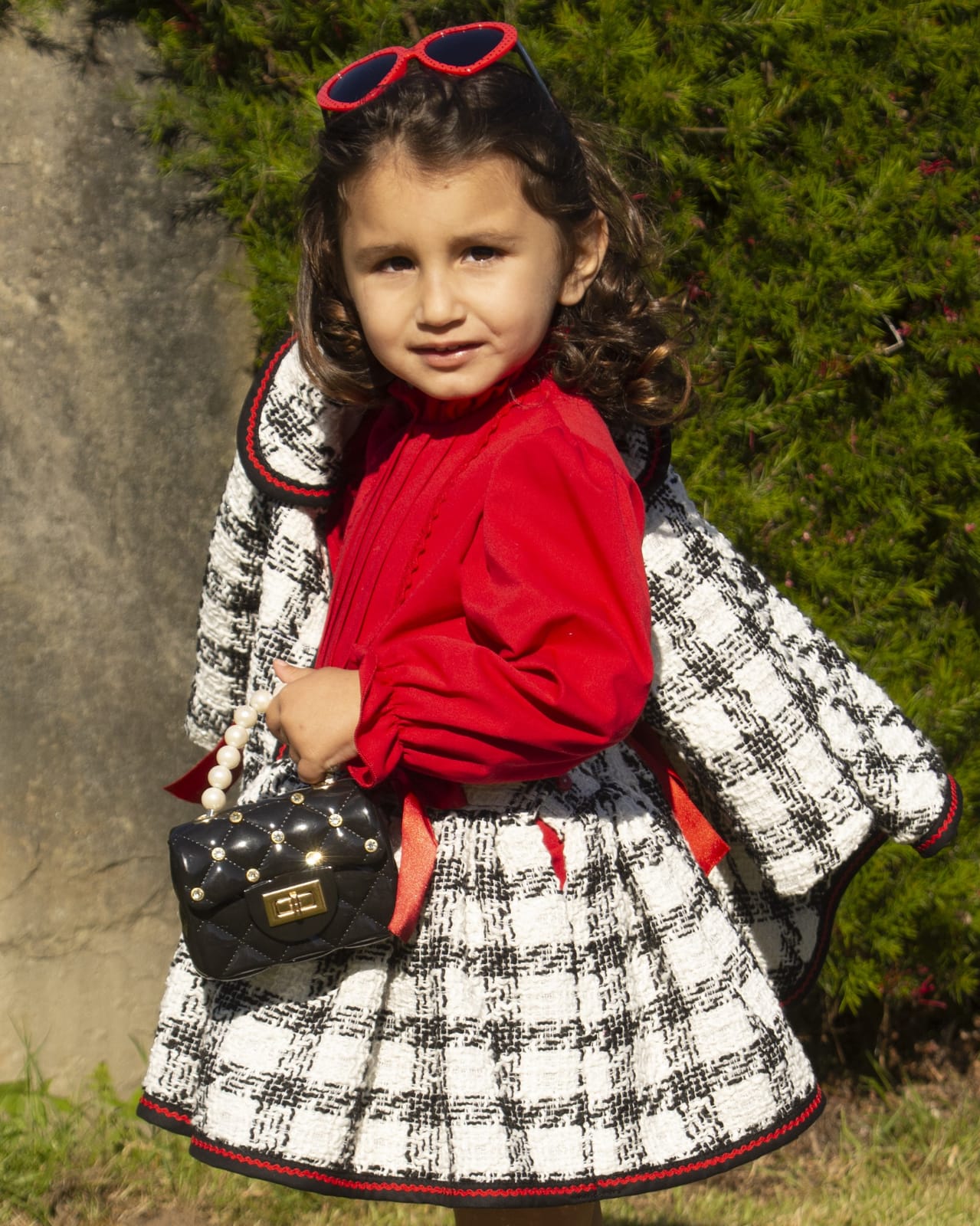 Girls Tweed Check Sonata Coat AW (Made to order)