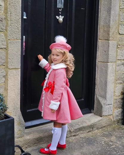 Sonata Red Houndstooth Coat AW (Made To Order)