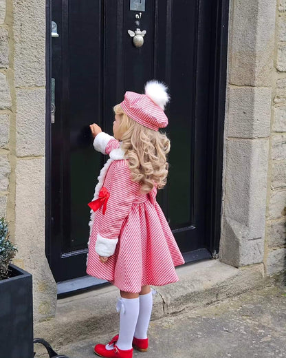 Sonata Red Houndstooth Coat AW (Made To Order)