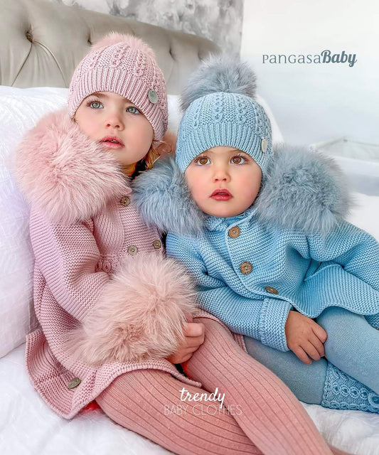 Pangasa Baby Faux Fur Jacket Powdered Blue - Preorder
