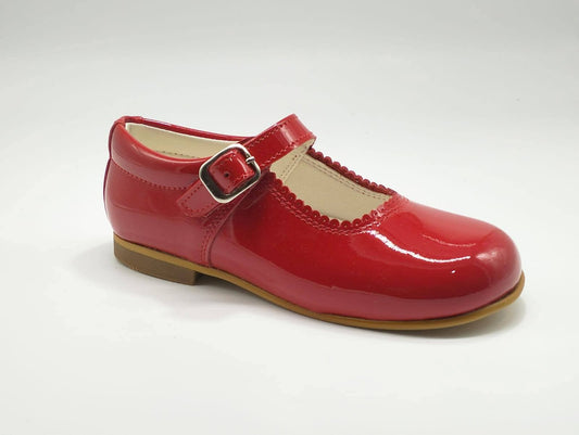 Amor Bambino Red Mary Jane Girls Leather Patent Shoes (In Stock)