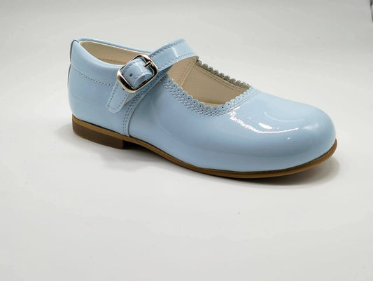 Amor Bambino Baby Blue Mary Jane Girls Leather Patent Shoes (In Stock)