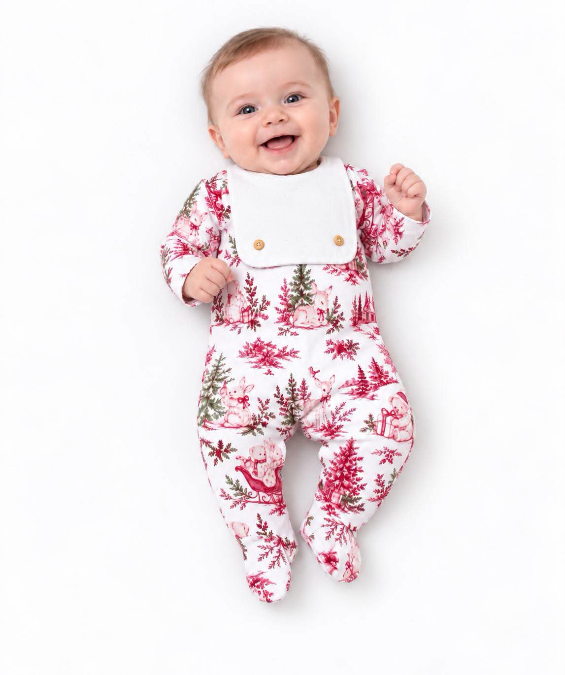Baby Boys Christmas Print Babygrow